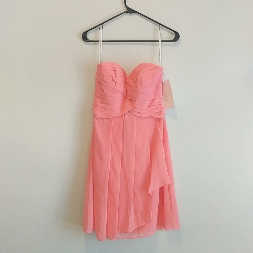 NWT coral colored strapless dress